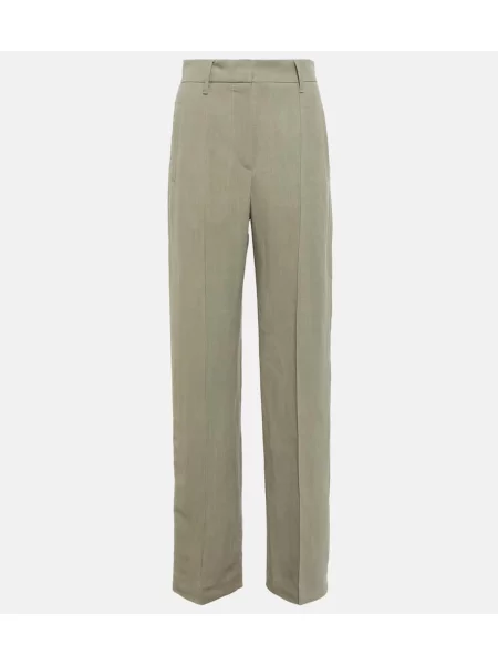 Pantaloni Brunello Cucinelli din țesătură twill verde