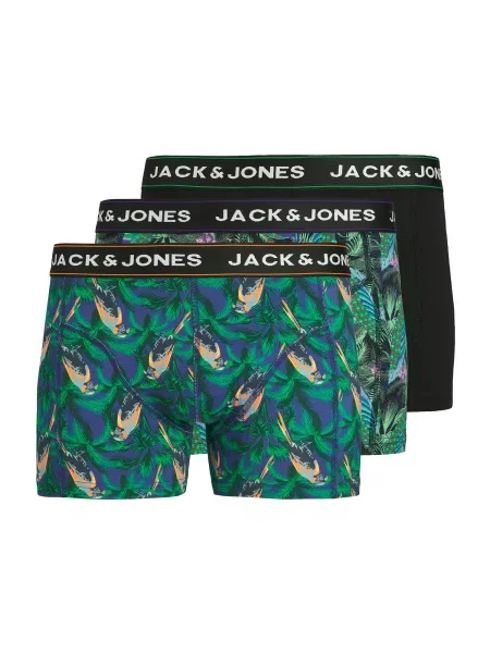 JACK & JONES Boksarice JACTROPICAL BIRD temno modra / zelena / črna bela