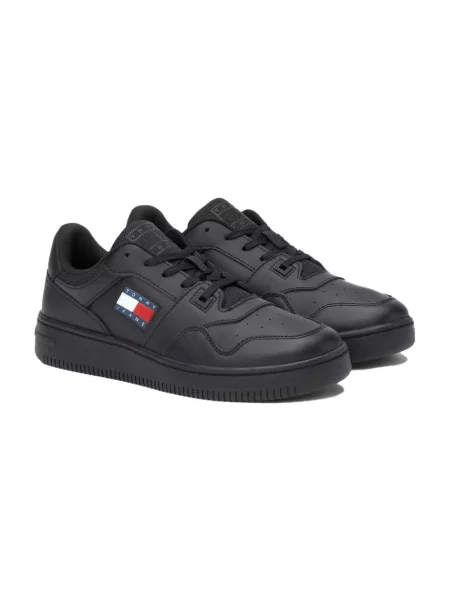 Trampki Tommy Jeans skórzane retro czarne