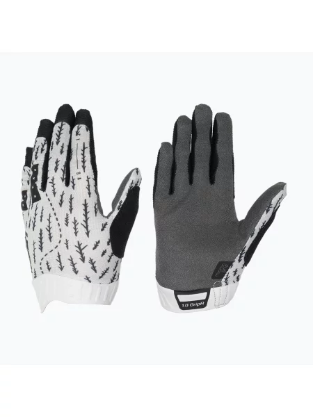 Gyermek kerékpáros kesztyűk Leatt MTB GripR Jr trails white. Méret: L fehér