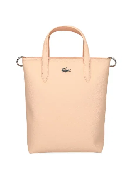 Geanta de piele Lacoste din piele roz