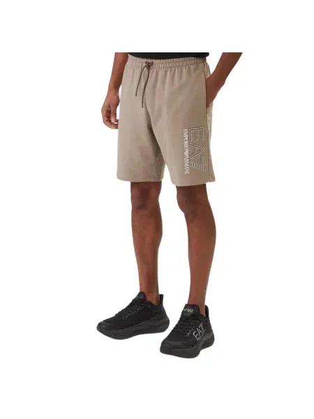 Szorty Emporio Armani Ea7 z dżerseju beżowe