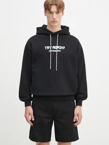 Свитер No Problemo с капюшоном с принтом черный
