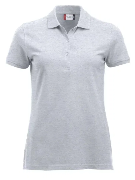 Clique Classic Marion S/S polo nowoczesny krój – ash szara
