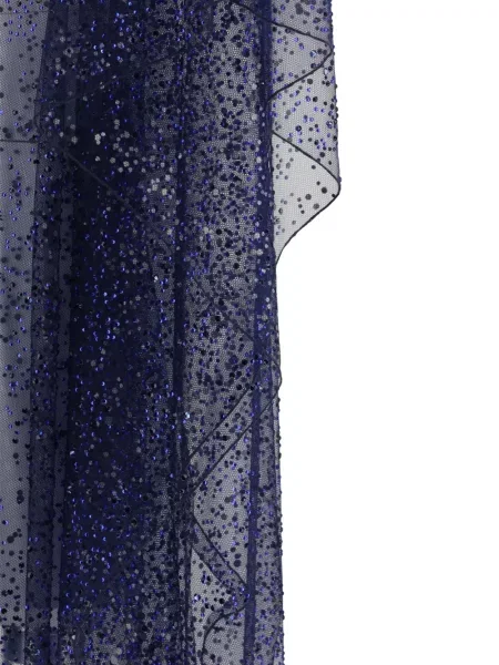 Poncho Giorgio Armani de cristal albastru