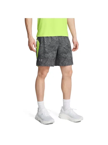 Běžecké šortky Under Armour Launch Pro 7" Printed castlerock/morph green/reflective zelené
