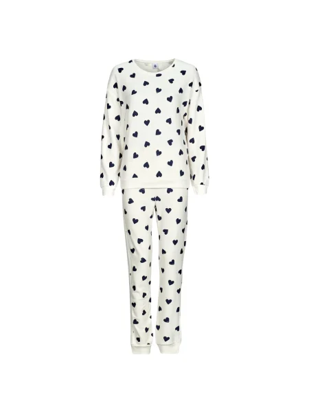 Pijamale Petit Bateau alb