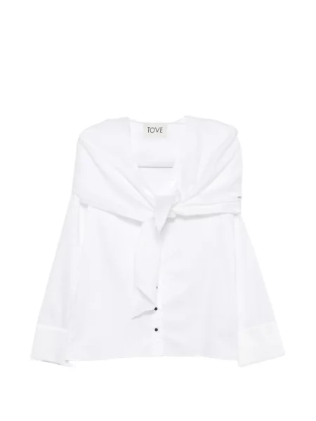 Top Tove drapat alb