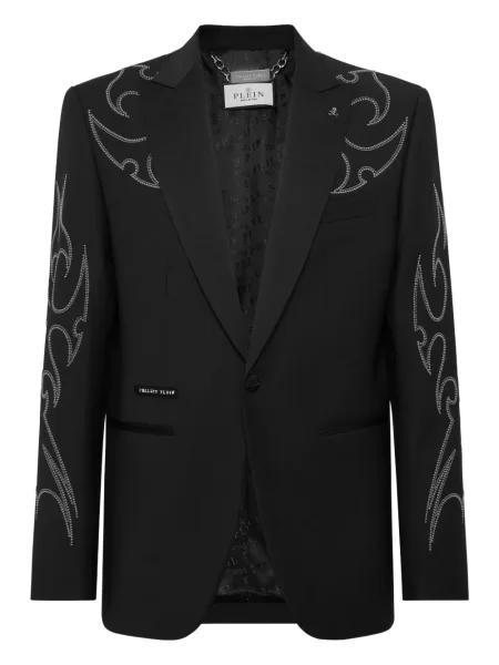 Sacou Philipp Plein cu broderie negru