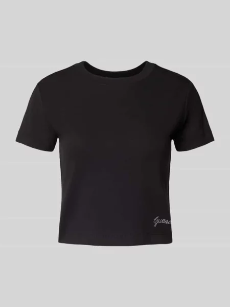 T-shirt z detalem z logo Guess czarna