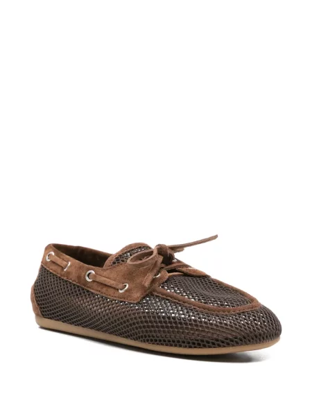 Croșetat pantofi loafer Miu Miu din piele maro