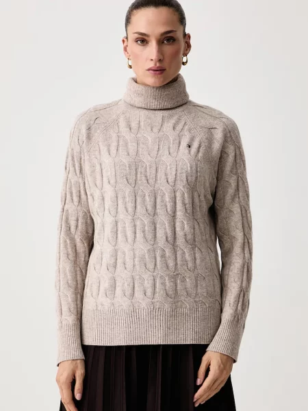 Tommy Hilfiger pulover pentru femei din lână bej