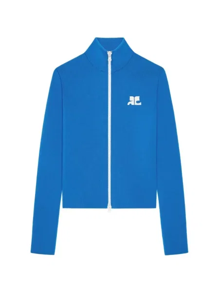Cardigan Courreges cu autograf albastru