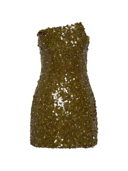 Rochie mini Rachel Gilbert cu paiete fără bretele verde
