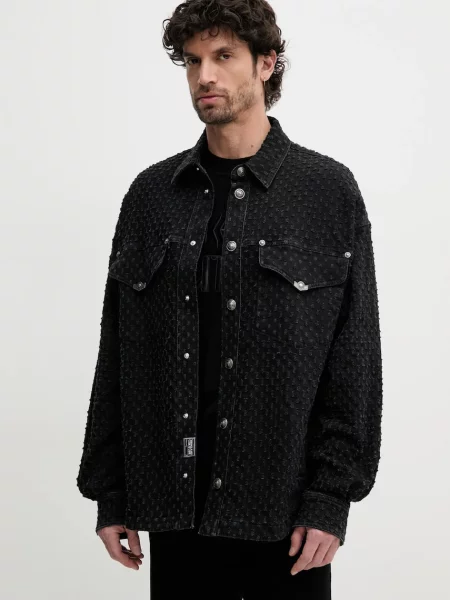 Versace Jeans Couture geaca jeans de tranzitie negru