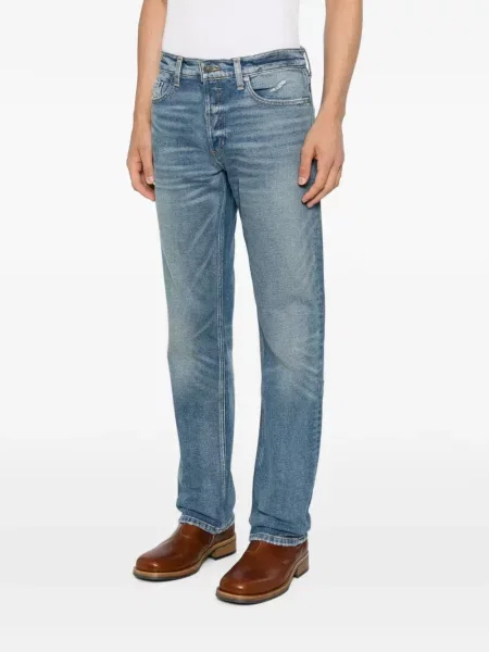 Дънки straight leg Antik Denim с протрити краища синьо