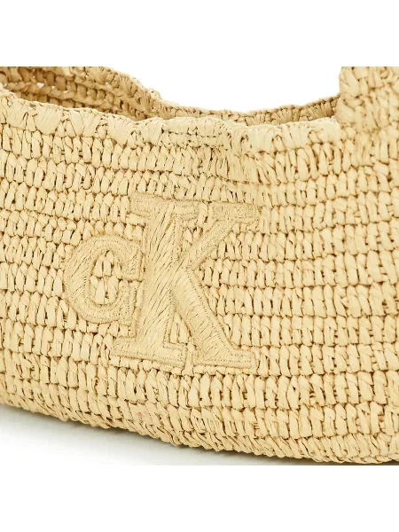 Pletená kabelka Calvin Klein béžová
