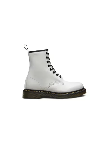 Buty do kostki Dr. Martens sznurowane koronkowe o krotszym kroju białe