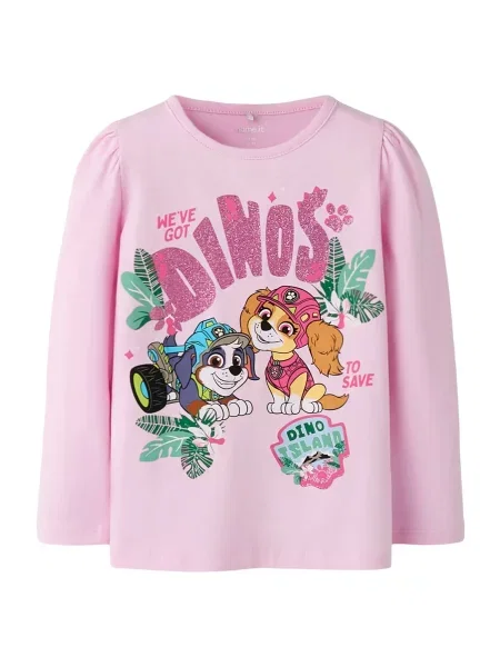 NAME IT Tricou NMFJette Paw maro coniac lila / roz verde