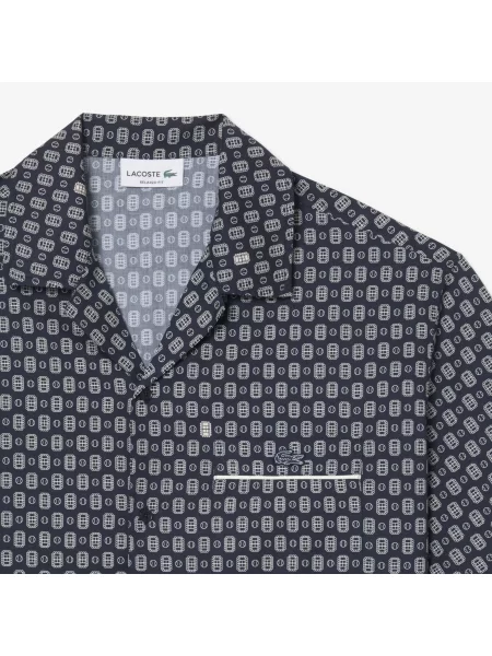 Lacoste Koszula Z Nadrukiem Relaxed Fit granatowa