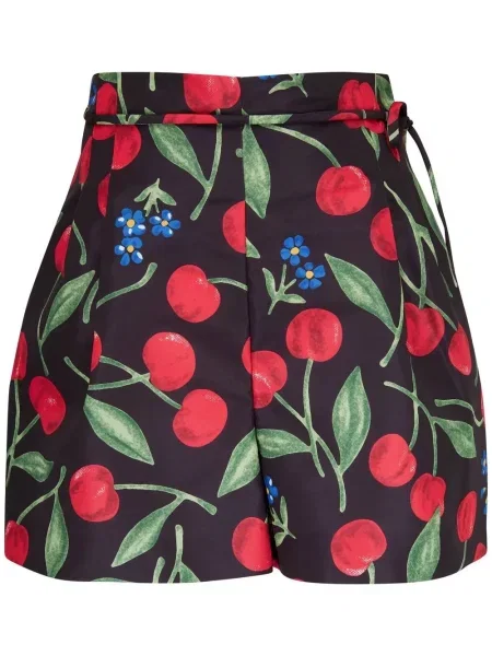 Pantaloni scurți Carolina Herrera cu imagine cu legături negru