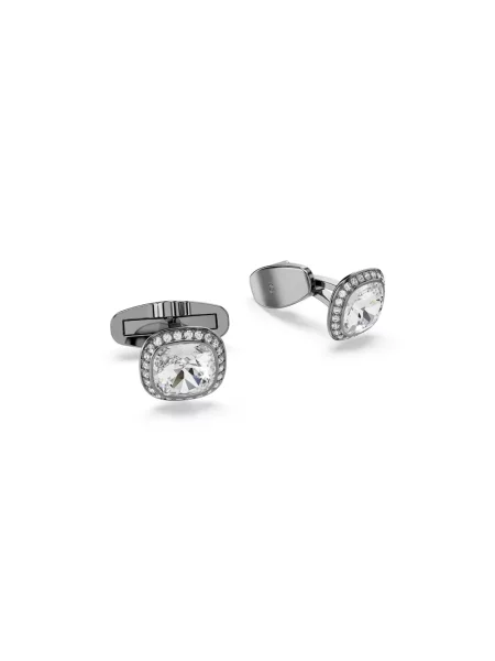 Swarovski spinki do mankietów metalowe z kryształem Swarovski UNA szare