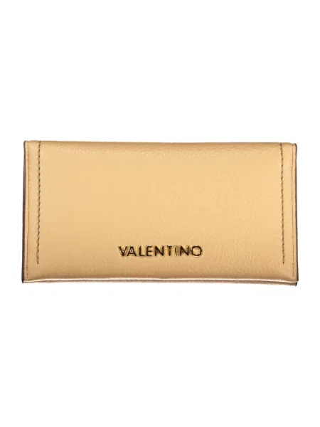 Lniany portfel Valentino Bags beżowy