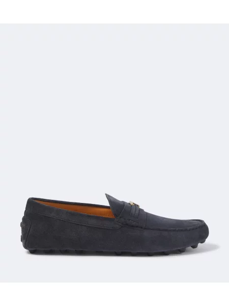 Semišové loafersy Tod's modrá