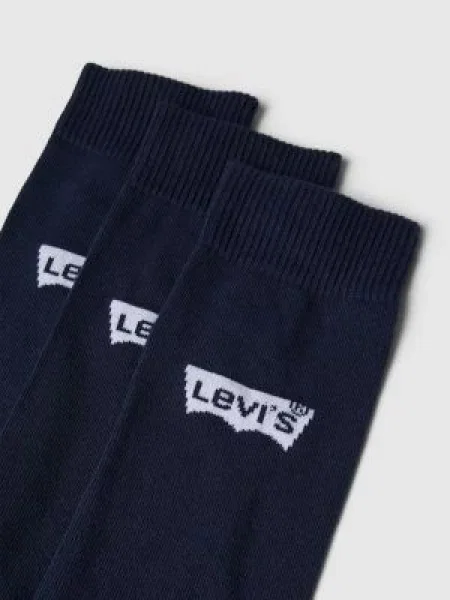 Skarpety z detalami z logo w zestawie 3 szt. Levi's niebieskie