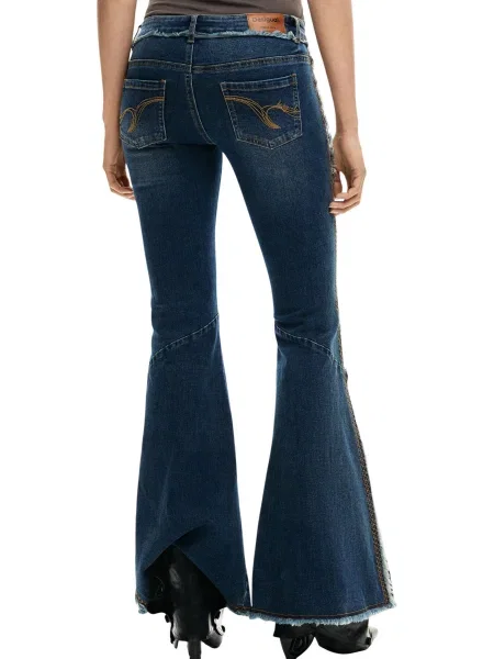 Blugi evazați Desigual albastru