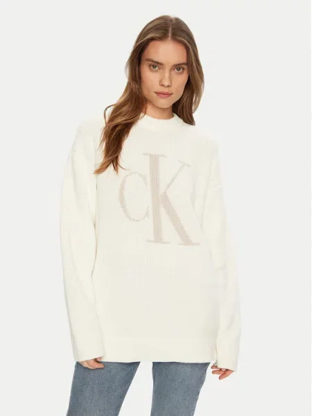 Calvin Klein Jeans Megztinis Intrasia Écru
