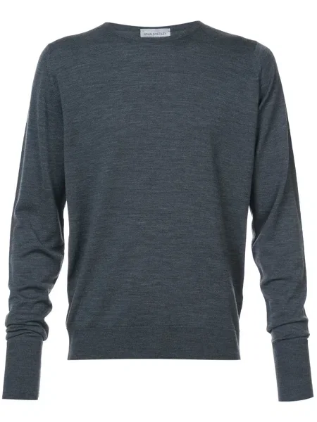 Pulover John Smedley cu decolteu rotund gri