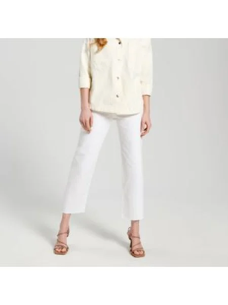 Sinsay Džíny high waist straight bílá