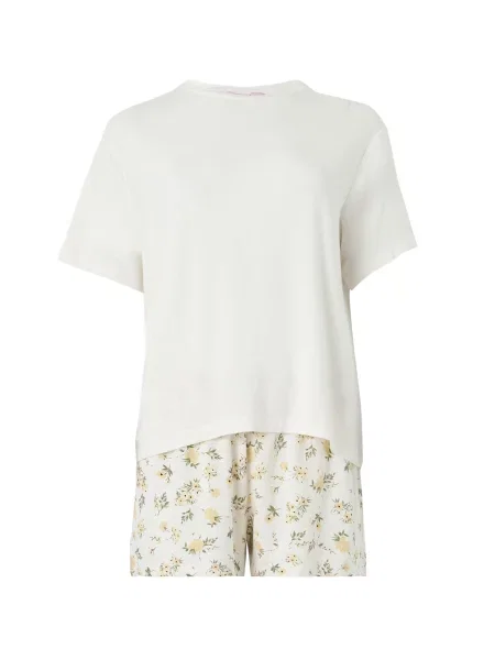 Hunkemöller Pantaloni scurți Daisy fildeş / galben / oliv negru