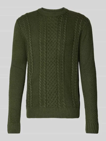 Sweter z dzianiny z prążkowanymi wykończeniami model ‘PAUL’ Jack & Jones