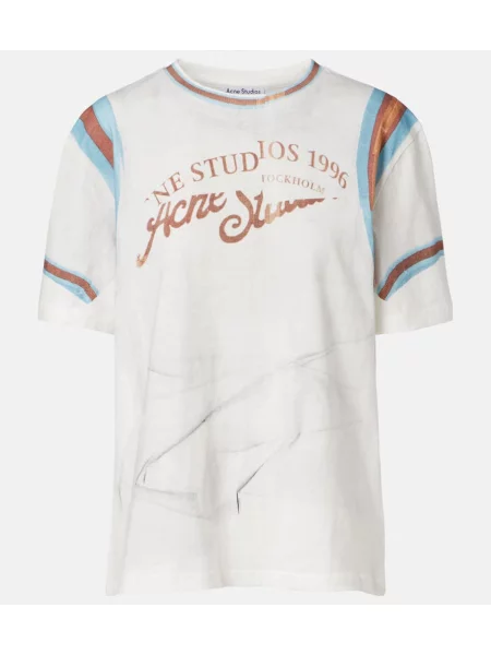 Tricou Acne Studios din jerseu alb