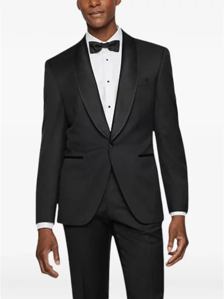 Costum Boss cu rever negru