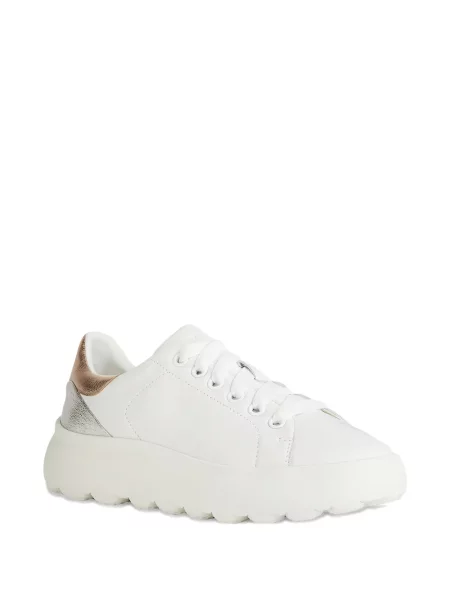 Sneakerși Geox din piele alb