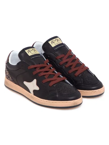 Sneakersy Ama Brand skórzane czarne