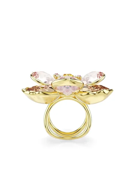 Inel Swarovski cu model floral auriu