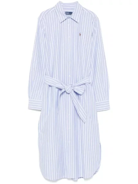 Pulover Polo Ralph Lauren de in cu dungi până la genunchi albastru
