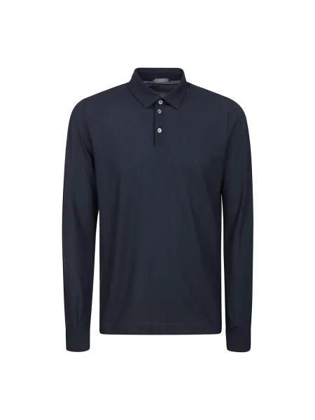 Polo Zanone z długim rękawem niebieskie