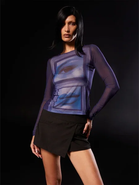 Bella x ABOUT YOU Tricou albastru / albastru închis / alb