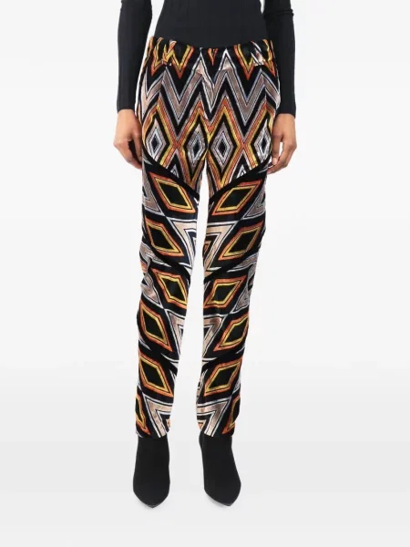 Pantaloni Proenza Schouler din velur cu imagine cu imprimeu geometric negru