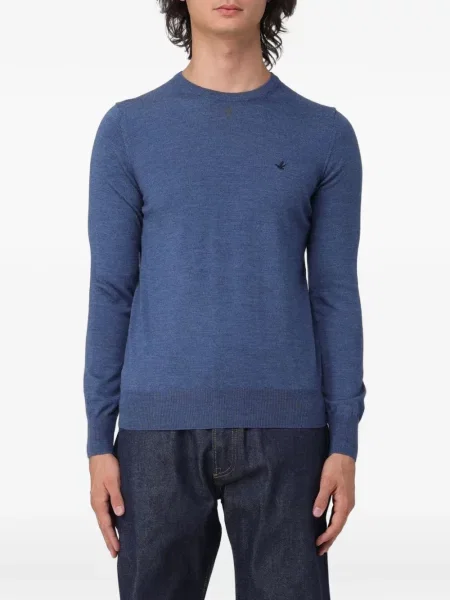 Pulover Brooksfield cu broderie de lână albastru