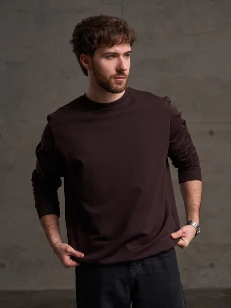 Світшот ISSA Plus темно-коричневий коричневий