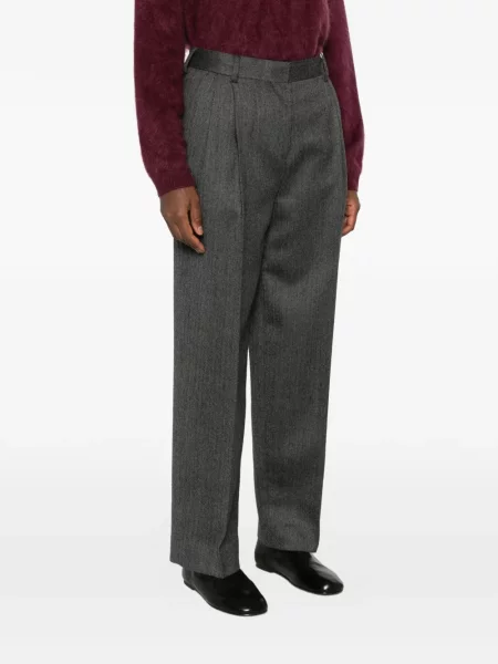 Pantaloni Toteme cu model herringbone gri