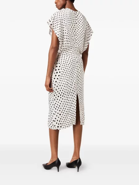 Rochie Stella Mccartney cu buline cu decolteu în V alb