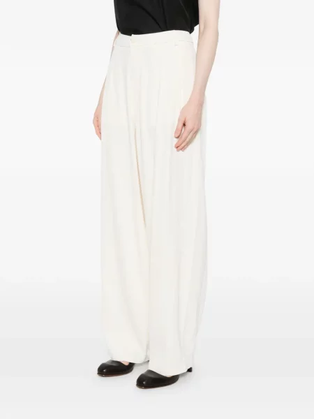 Pantaloni Darkpark plisate alb