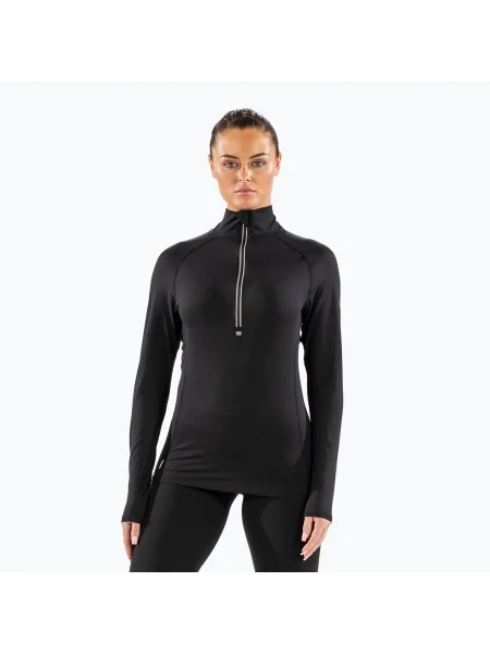 Дамска термоактивна блуза с дълъг ръкав Surfanic Cozy Zip Neck black черно